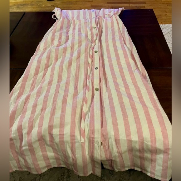 Draper James Pink And White Stripe Shirt Dress-Size SMALL - Picture 4 of 4